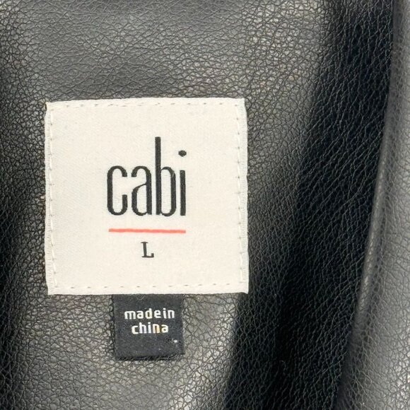 Cabi Womens James Faux Leather Black Blazer Jacket size large pockets new - Picture 4 of 9